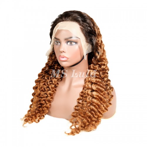 #1B/30 Color 13x4 Deep Wave Lace Front Wigs | Human Hair Wig | Lace Front